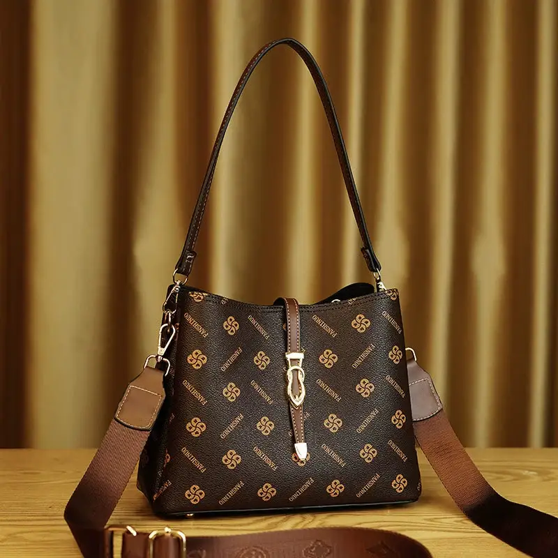 Luxury Large Capacity Bucket Shoulder Bag for Women D1094 - Image 2